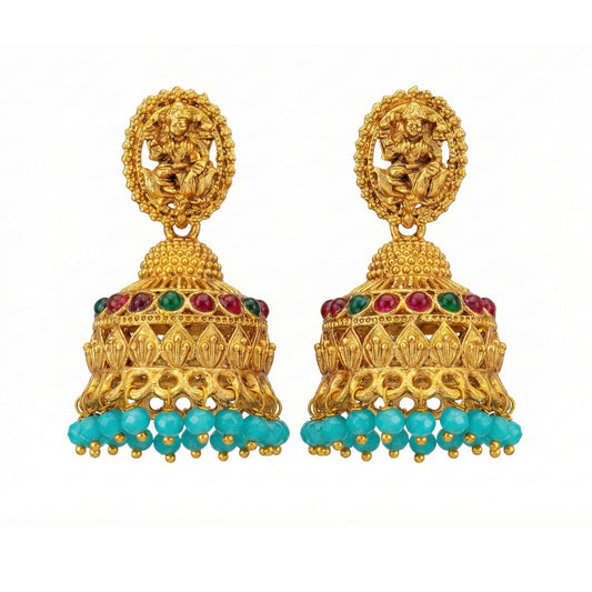 JS Fashion Antique Rajwadi Temple Designer Jhumka Earrings for Women & Girls | Swadesiicart