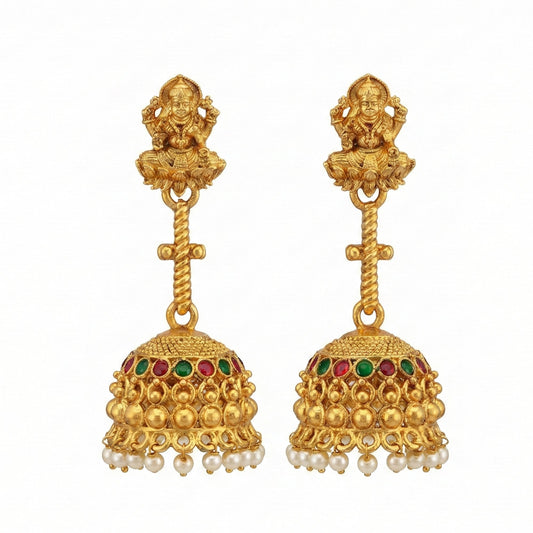 JS Fashion Traditional Rajwadi Gold Temple Jhumkas for Women & Girls | Swadesiicart