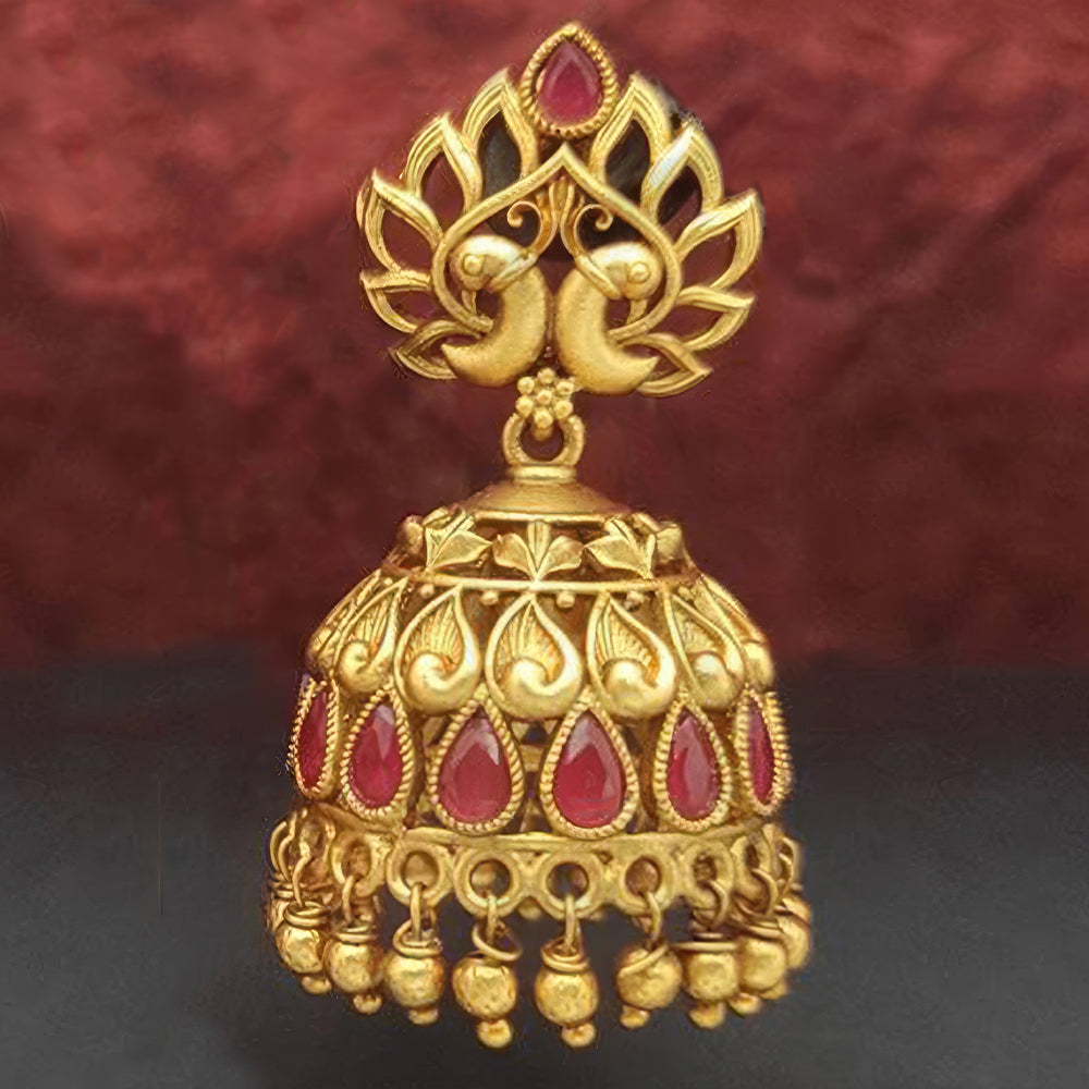 JS Fashion Designer Matte Gold Polish Earrings – Fancy & Beautiful Party Wear Jewelry for Women | Swadesiicart