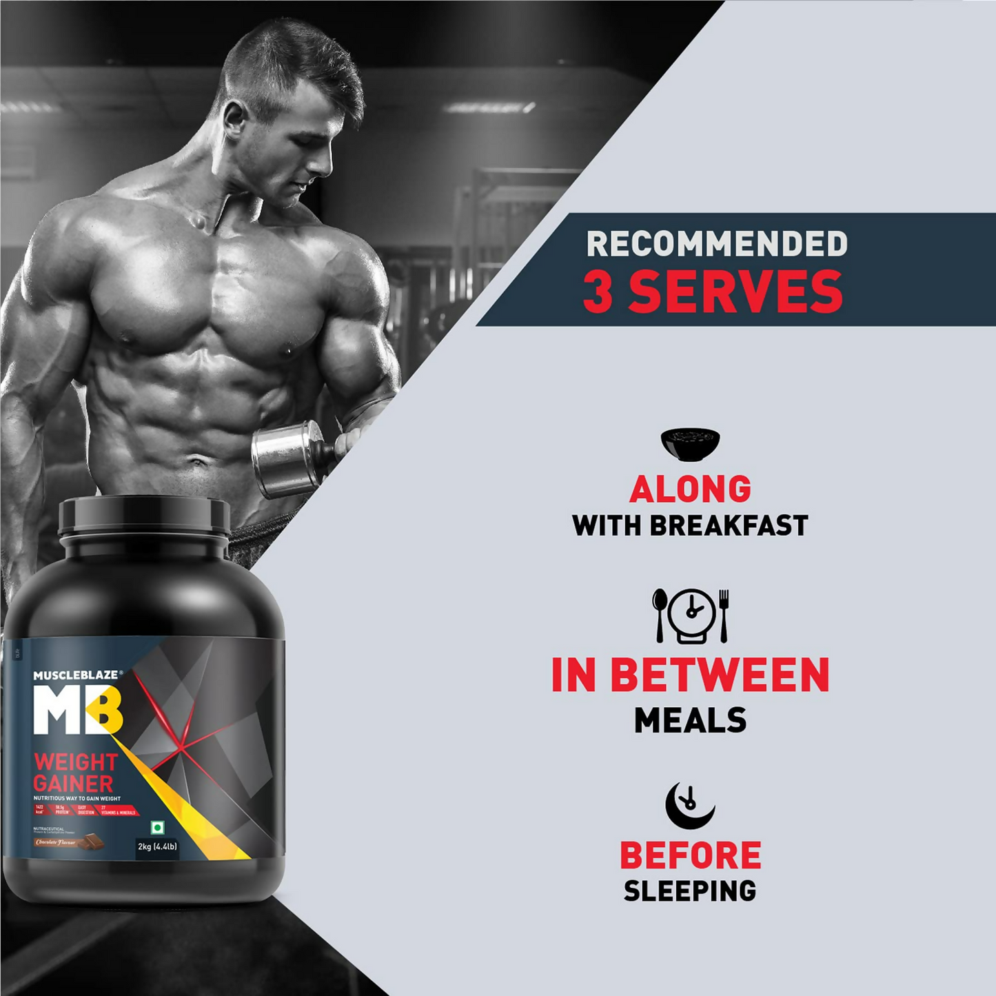 MuscleBlaze Weight Gainer With Added Digezyme Powder | Swadesiicart