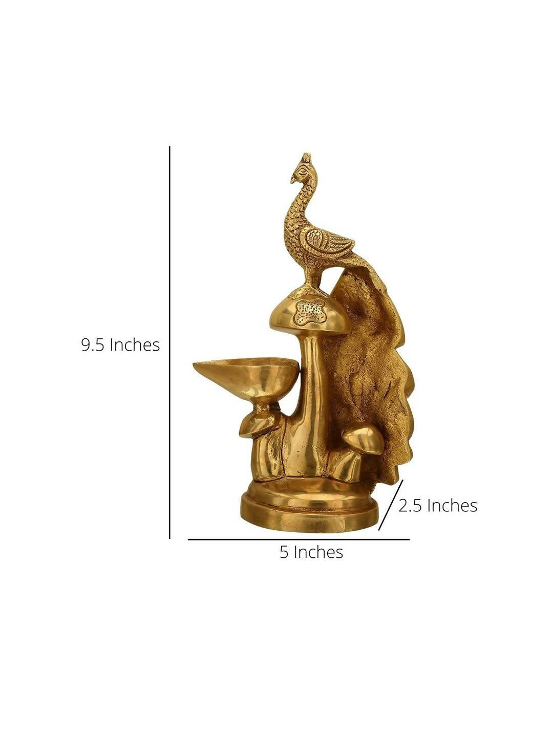 Craftvatika Gold-Toned Brass Diya Oil Lamp Peacock Hanging Diya | Swadesiicart