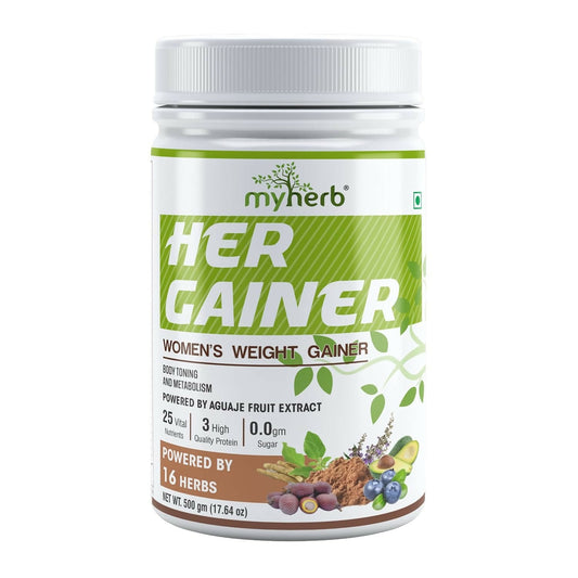 Myherb Women’s Weight Gainer, Her Gainer With 16 Herbs & Aguaje Fruit For Weight & Mass Gainer And Muscle Growth For Women - Swadesiicart