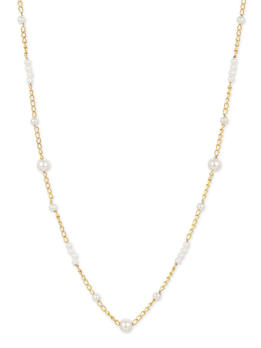Gold-Toned White Brass Gold-Polished Necklace - Ruby Raang | Swadesiicart
