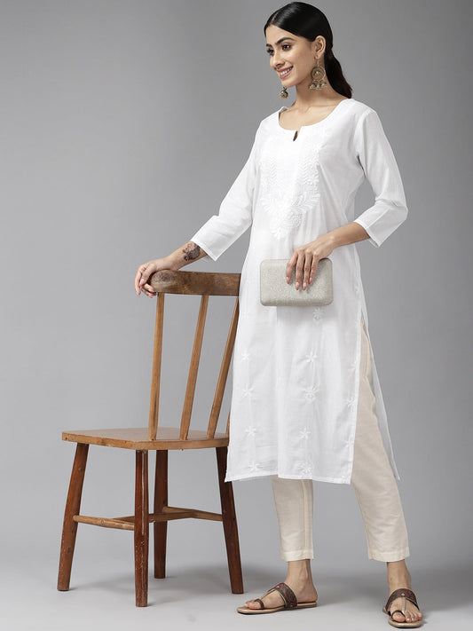 Yufta Embroidered Cotton Kurta - Swadesiicart
