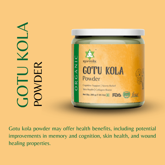 Ayurvedix Organic Gotu Kola Leaf Extract Powder - Swadesiicart