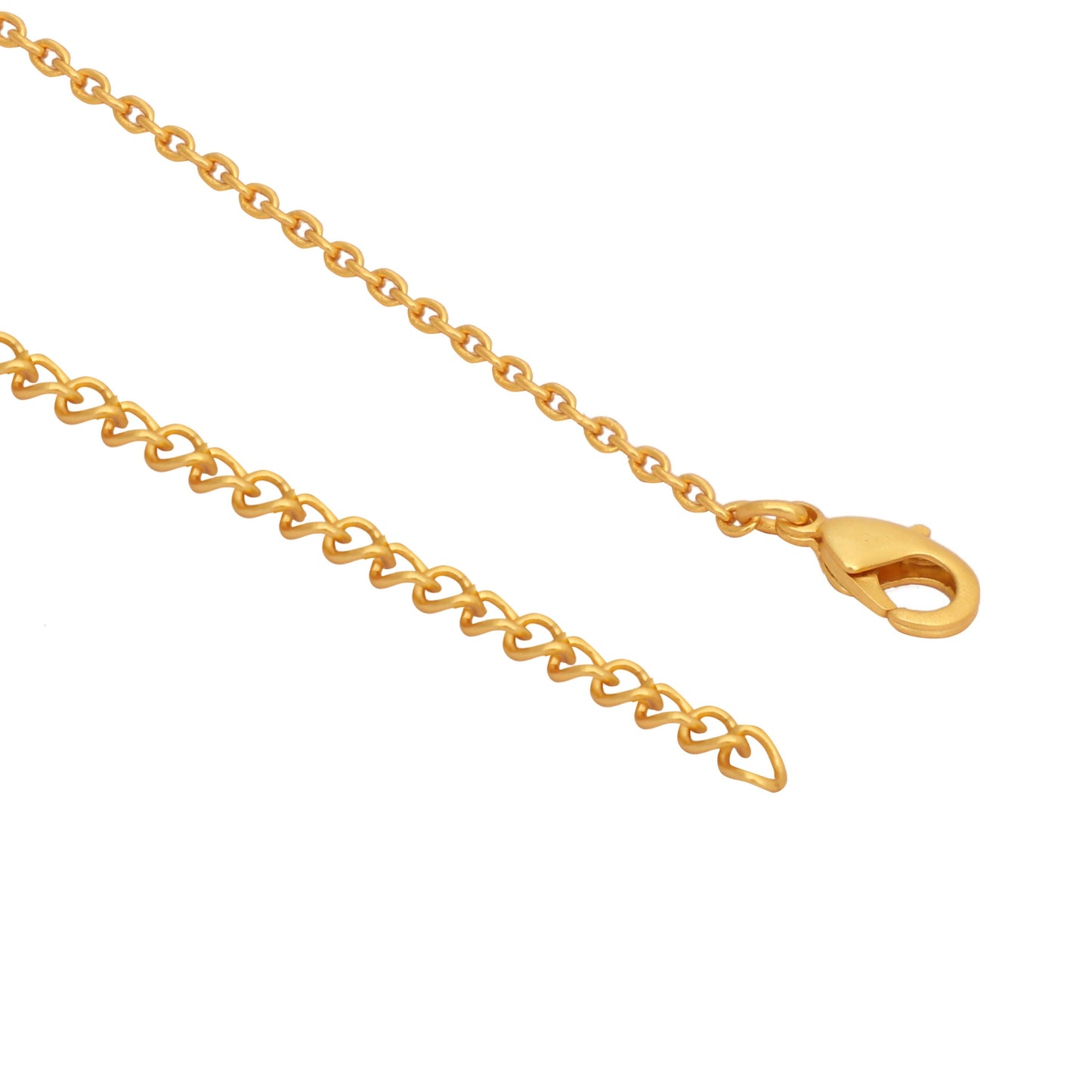 Nuyug 18K Gold-Plated Zircon Studded Minimal Chain Textured Surface Pendant Necklace | Swadesiicart