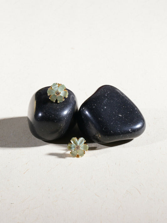 stone stud (Gold) - Ruby Raang - Swadesiicart