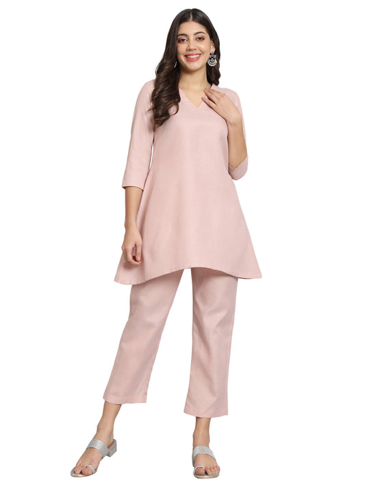 Fab Fashion Rosy Pink Co-Ord Set - Swadesiicart