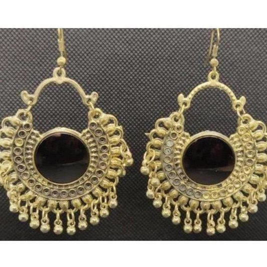 MS Fashion India Oxidized Gold Color Earrings German Silver Traditional Drops And Danglers | Swadesiicart