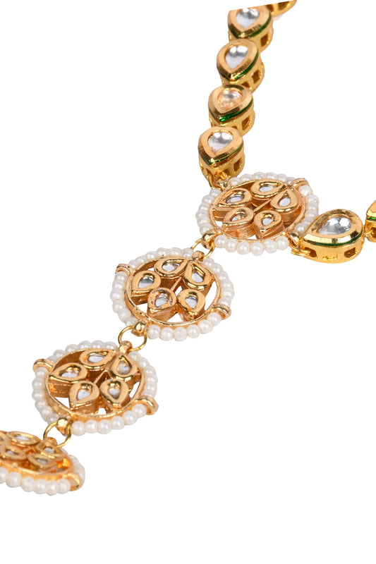 Peryl Women's Gold Tone Kundan Haathphool With Pearls - Distacart