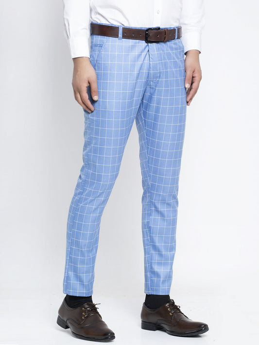 Jainish Men's Blue Formal Trousers ( FGP 260Light-Blue ) | Swadesiicart