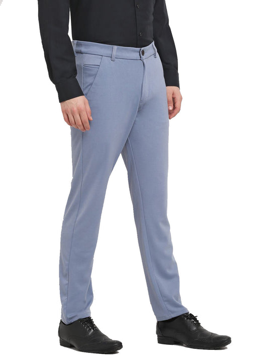 Jainish Men's Grey 4-Way Lycra Tapered Fit Trousers ( FGP 269Grey ) | Swadesiicart