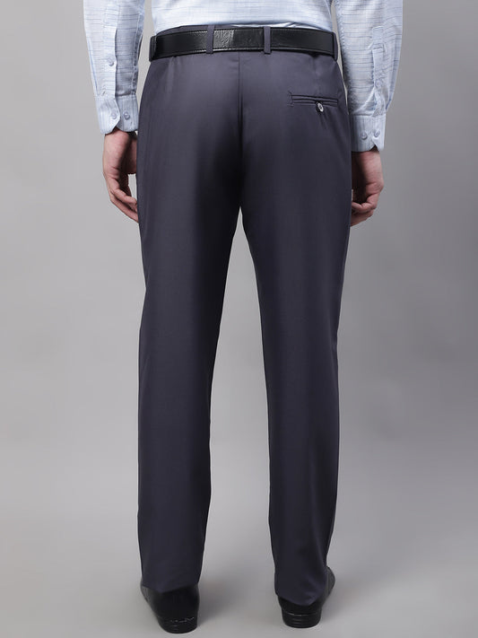 Jainish Men's Grey Tapered Fit Formal Trousers | Swadesiicart