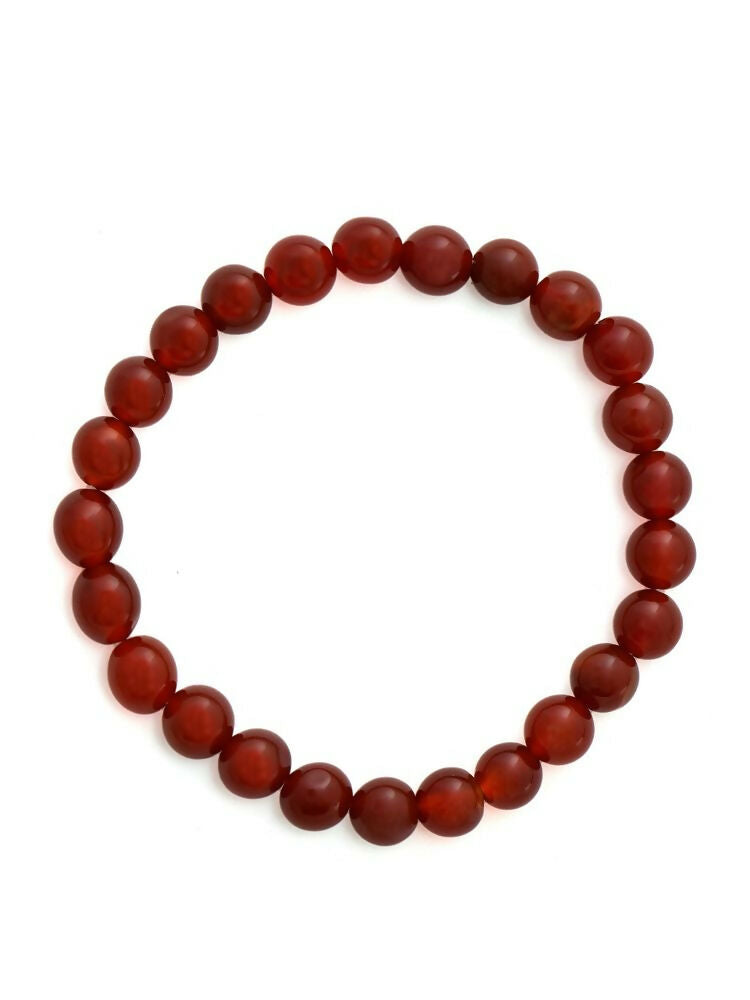 Red Carnelian Onyx Crystal Beads Bracelet - Ruby Raang | Swadesiicart