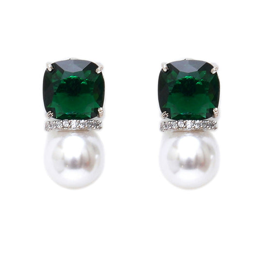 Jade Pearl Studs- Ruby Raang | Swadesiicart