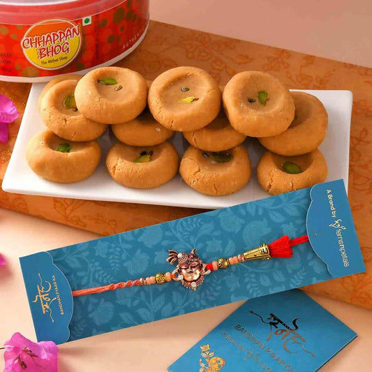Lord Krishna Rakhi & Mathura Peda Combo | Swadesiicart
