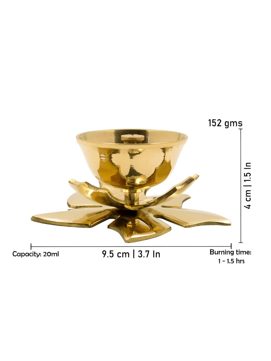 Spillbox Gold Toned Kamal Jyothi Diya Pooja Essentials | Swadesiicart
