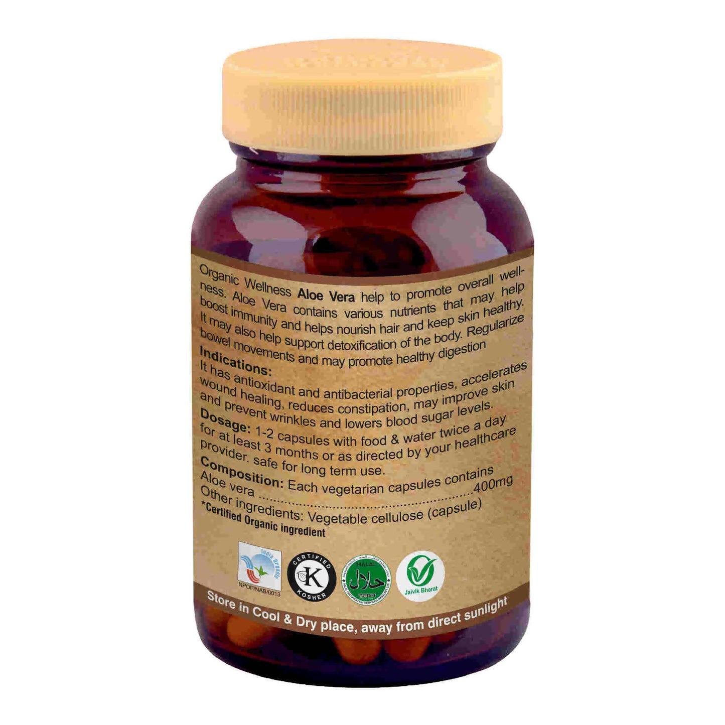 Organic Wellness Aloe Vera Capsules - Swadesiicart