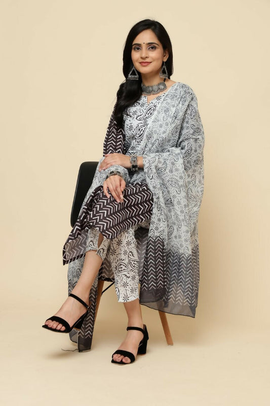 Designer Stylish Pink Cotton Blend Stitched Suit With Dupatta - Tanisha | Swadesiicart