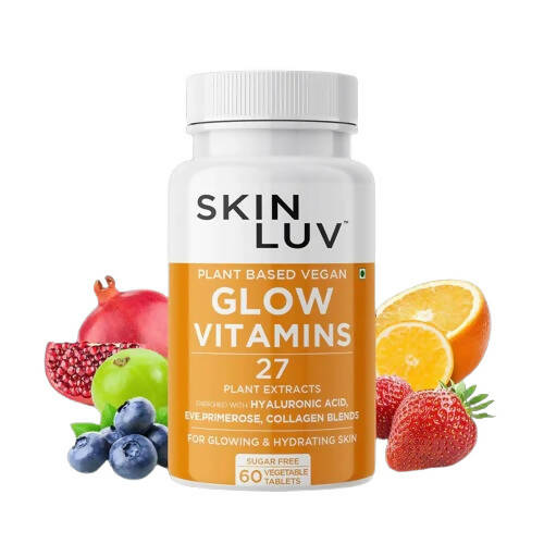 SkinLuv Plant Based Vegan Glow Vitamins Sugar Free Veg Tablets - SKINLUV