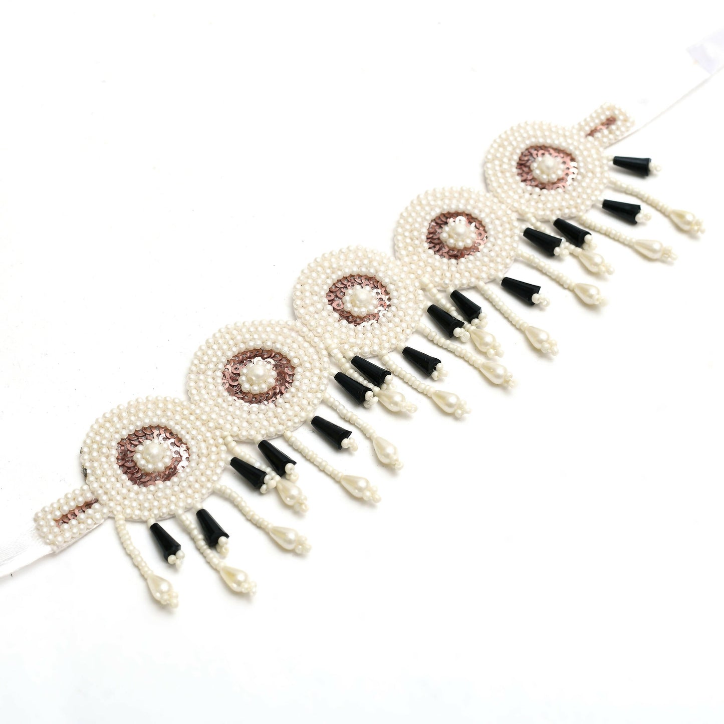 Mominos Fashion Johar Kamal Handicraft Gold/Off White Pearls Necklace with Earrings For Women - Swadesiicart