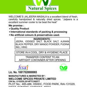 Welcome’s Natural Spices Jaljeera Masala Powder - Swadesiicart