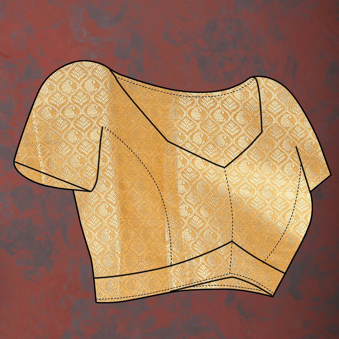 Lorenvalley Fashion Gold Cotton Woven Design with Zari Weaving Design Saree - Swadesiicart