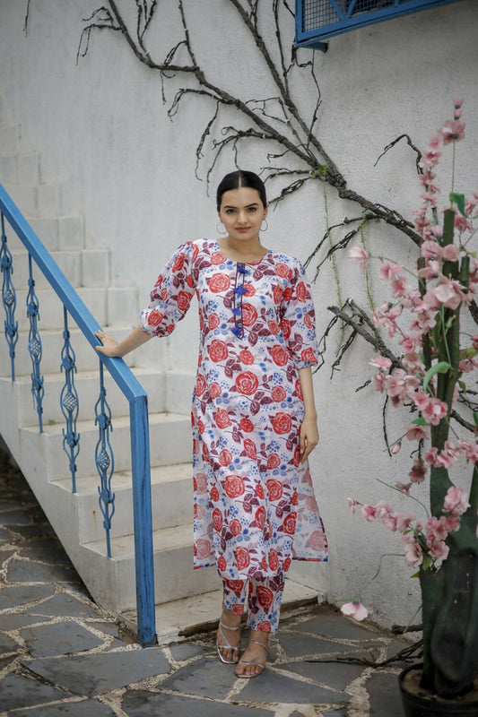 Aayaa Pure Muslin printed Multi Co-Ord Set - Multi Color - Swadesiicart