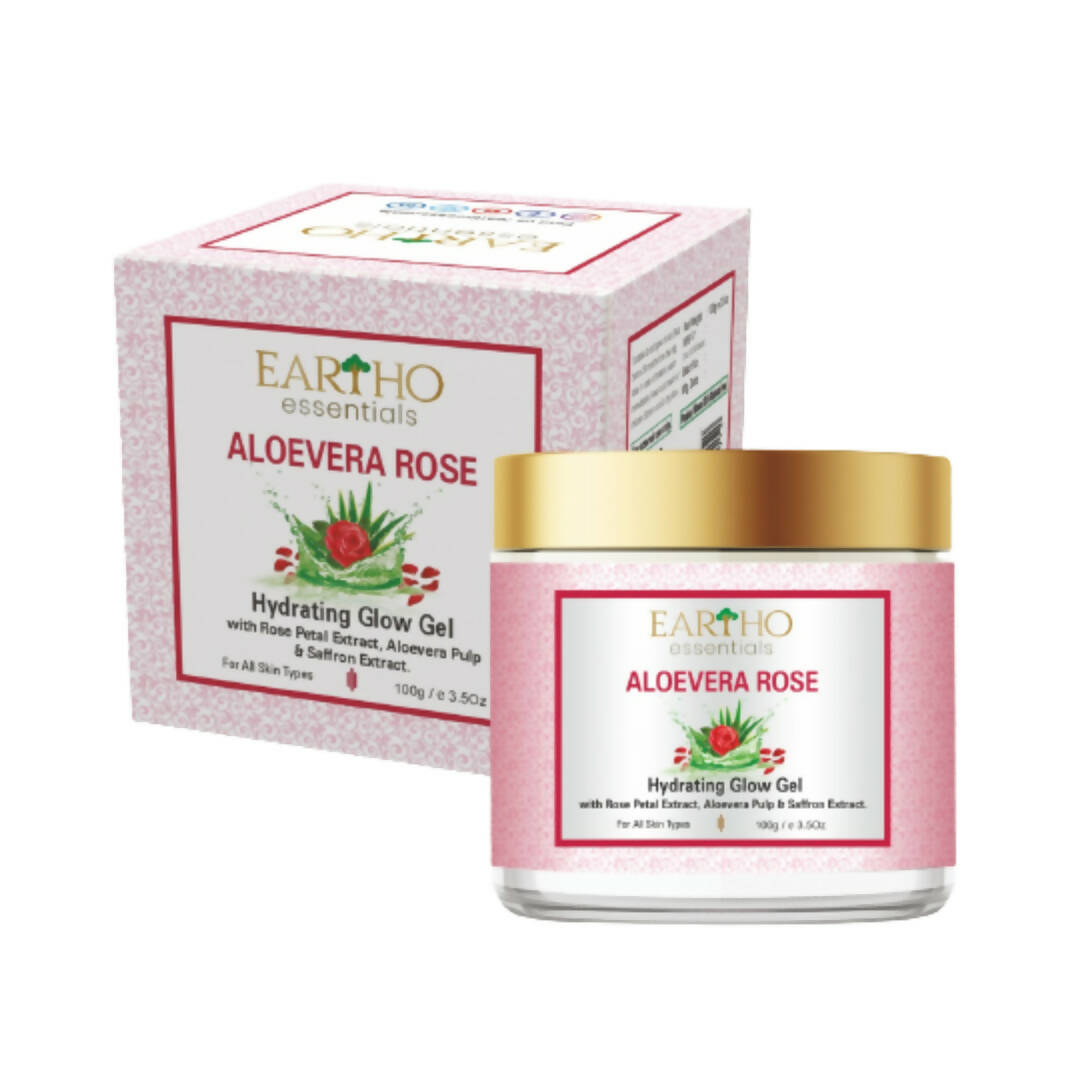 Eartho Essentials Aloevera Rose Hydrating Glow Gel - Swadesiicart