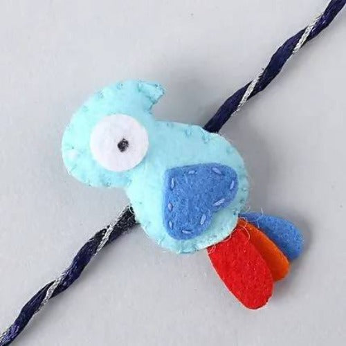 Kids Bird Rakhi With Rasgulla & Gulab Jamun Tin | Swadesiicart