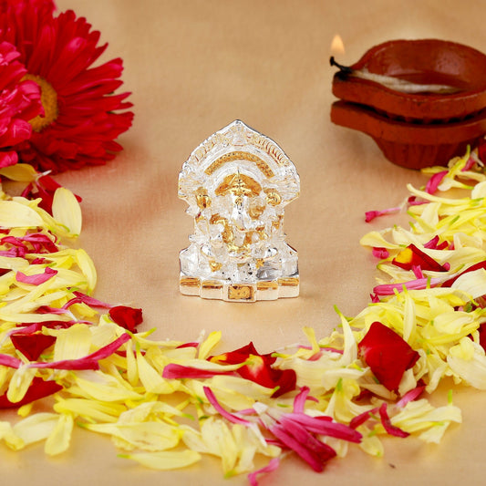 Estele Gold-Polished Religious Lord Ganesha Idol for Gifts & HouseWarming/Home/Office Decors - Swadesiicart