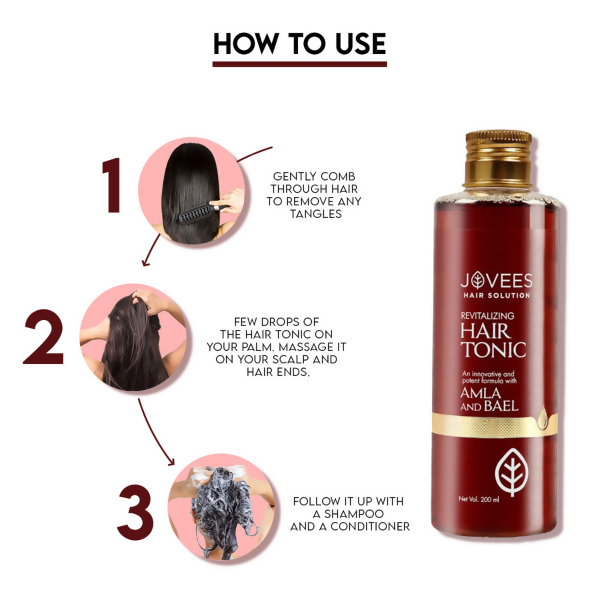 Jovees Revitalising Amla & Bael Hair Tonic For Long, Strong & Thick Hair - Swadesiicart