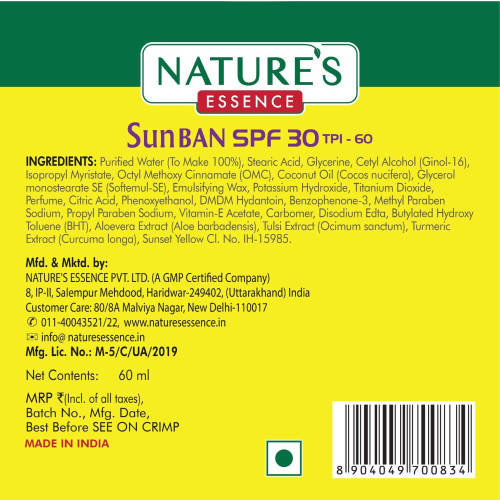 Nature's Essence Sun Ban Lotion SPF 30 - Swadesiicart