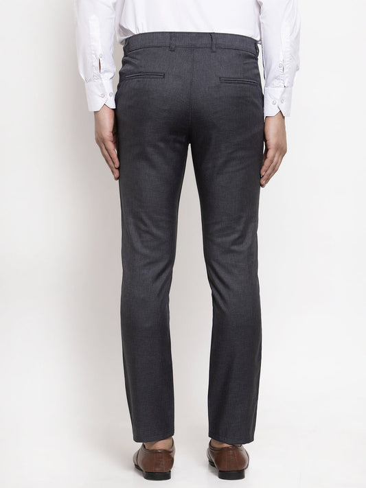 Jainish Men's Black Cotton Solid Formal Trousers ( FGP 258Charcoal ) | Swadesiicart