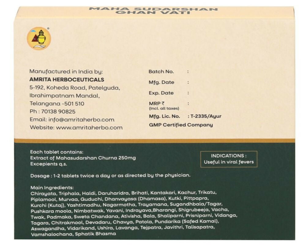 Amrita Maha Sudarshan Ghan Vati - Swadesiicart