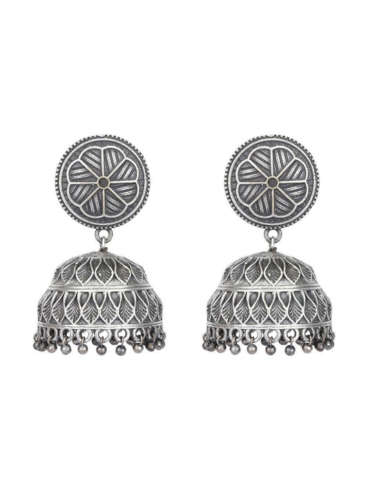 Joban Fashion Women Silver Tone Brass Brass Jhumka | Swadesiicart