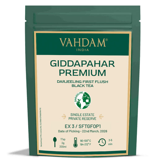 2026 Giddapahar Premium Darjeeling First Flush Tea DJ FF BT/ 100g/ Pack of 4