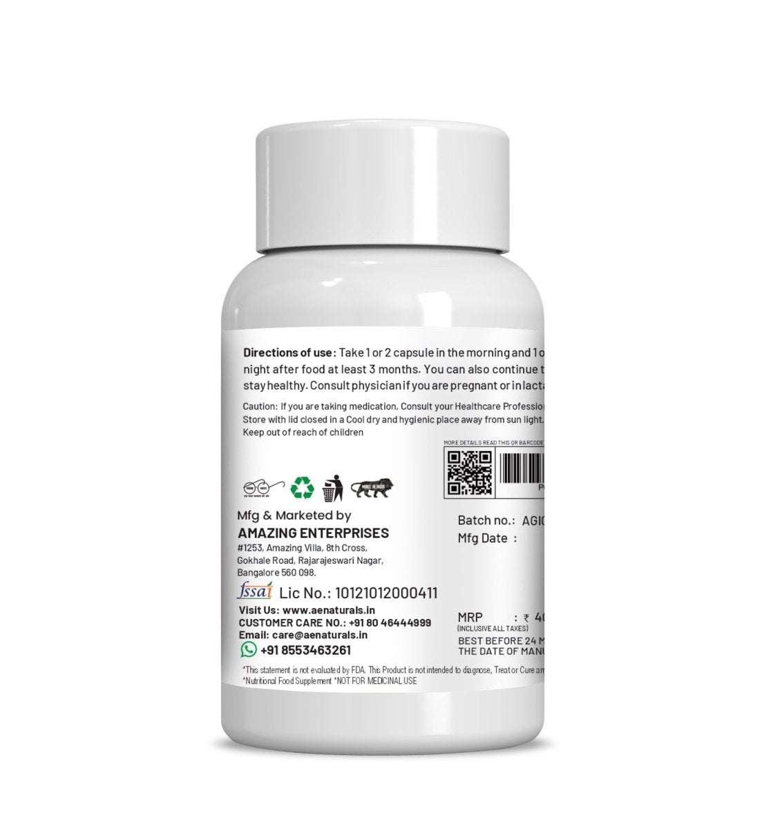 Ae Naturals Giloy Extract Capsules - Swadesiicart