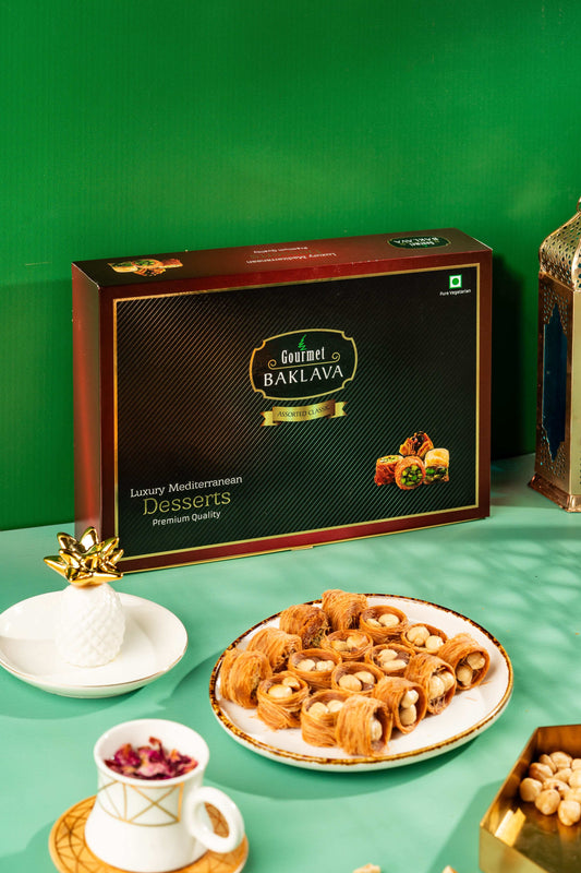 Gourmet Baklava Luxury Gift Box Of Hazelnut Nest Baklava | Swadesiicart