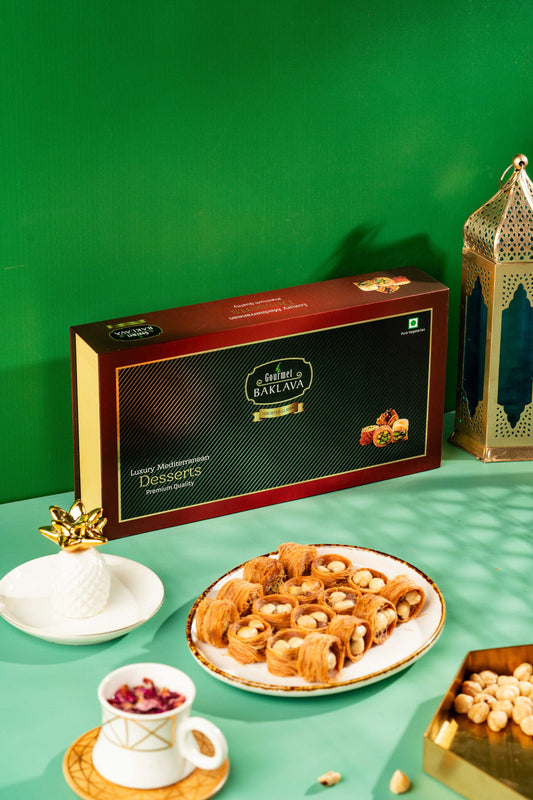 Gourmet Baklava Crescent Gift Box Of Hazelnut Nest Baklava | Swadesiicart