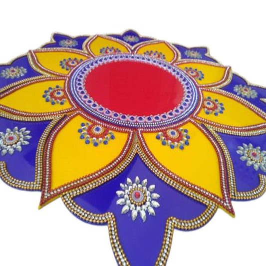 Kundan HandiKrafts Marble Acrylic Multi Color Rangoli - Aahana - The Bliss Store
