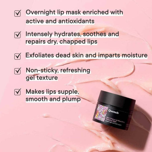 Quench Botanics Mon Cherry Lip Nourishing Sleeping Mask - Korean Skincare | Swadesiicart