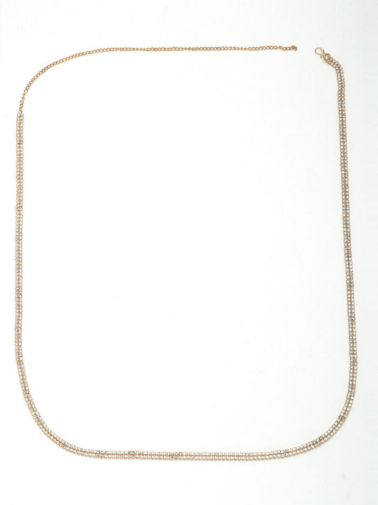 NVR Women's Gold-Polished AD-Studded Double Layered Kamarbandh Waist Chain | Swadesiicart