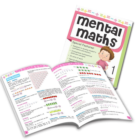 Grade 1 Comprehensive Learning with Mathematics Workbooks Set of 4 Ages 6-7 Years: Gear Up Math, Mental Math, Olympiad, and Challenging Word Problems - Swadesiicart