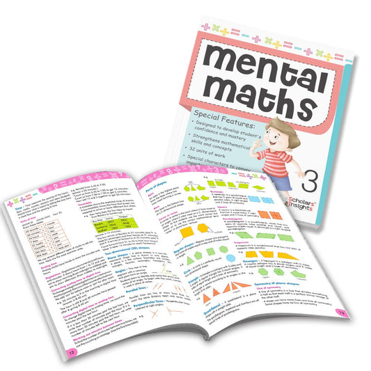 Grade 3 Comprehensive Learning with Mathematics Workbooks Set of 4 Ages 8-9 Years: Gear Up Math, Mental Math, Olympiad, and Challenging Word Problems - Swadesiicart