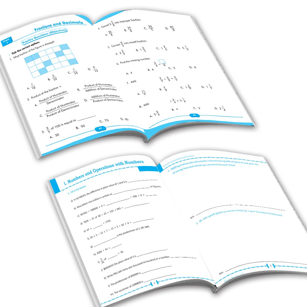 Grade 5 Comprehensive Learning with Mathematics Workbooks Set of 4 Ages 10-11 Years: Gear Up Math, Mental Math, Olympiad,Challenging Word Problems - Swadesiicart