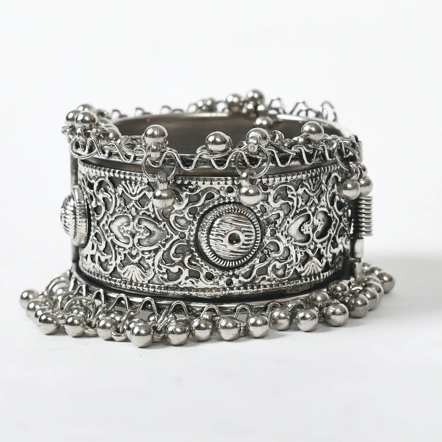 Mominos Fashion Joharkamal Oxidised Silver-Plated Ghungroo Handcraft Bracelet - Design 022 - Swadesiicart