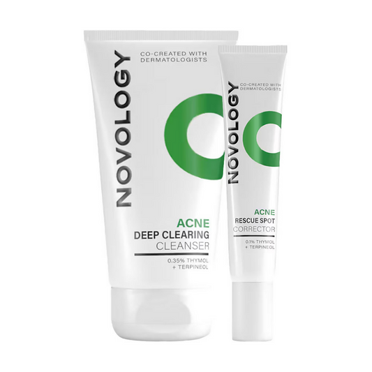 Novology Acne Reduction Cleanser + Acne Spot Corrector Gel Combo - Swadesiicart