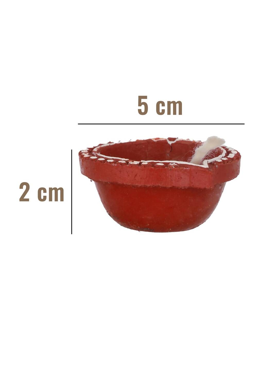 Tied Ribbons Red Blue Pack of 12 Handcrafted Terracotta Clay Oil Diya | Swadesiicart