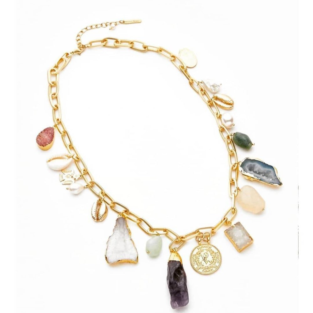 Bling Accessories Semiprecious Stone Necklace | Swadesiicart